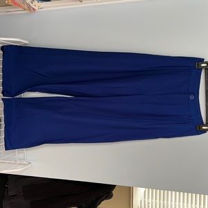 Amazon Wide Leg Business Pants With Pockets, Royal Blue, Size: S